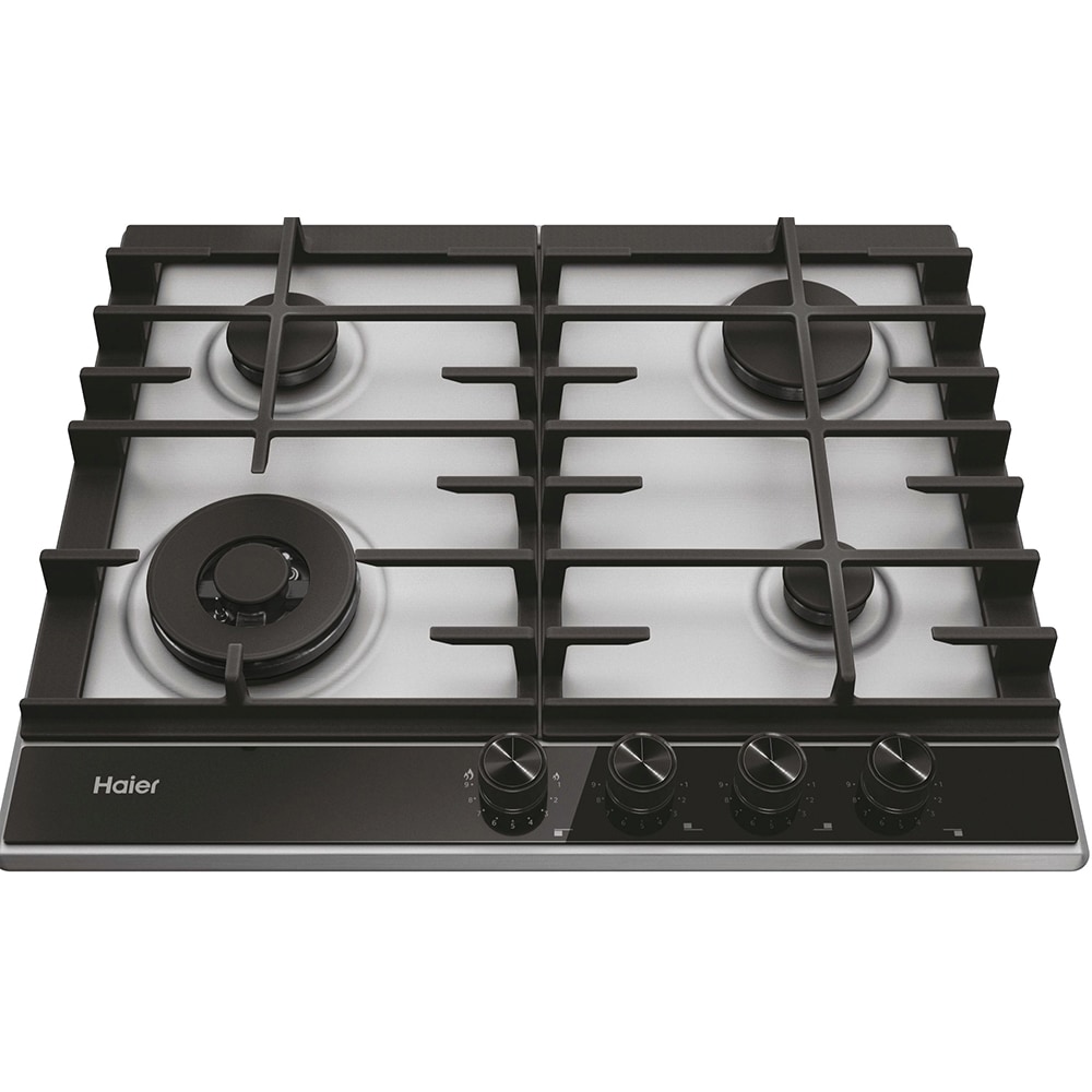 Plita incorporabila HAIER HAHG6BF4XH, Gaz, 4 arzatoare, Wok, inox-negru