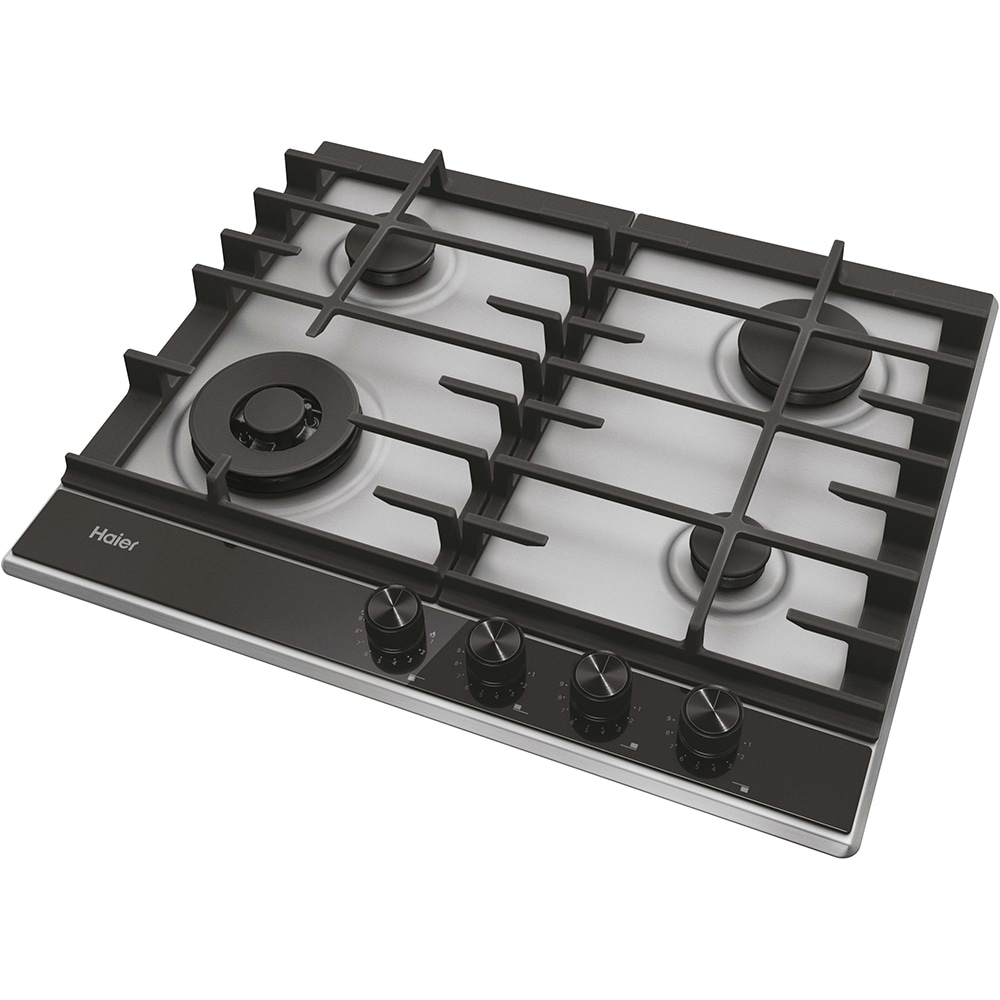 Plita incorporabila HAIER HAHG6BF4XH, Gaz, 4 arzatoare, Wok, inox-negru