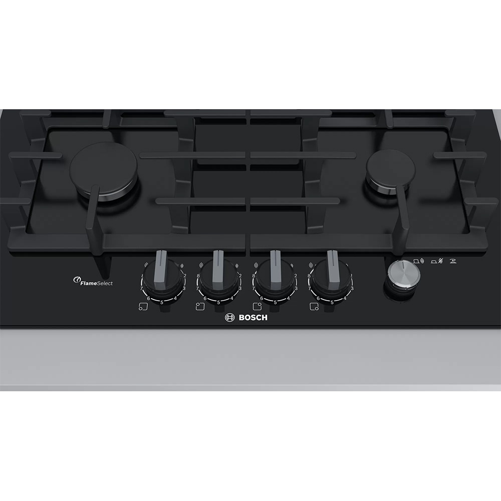 Plita incorporabila BOSCH PPP6A6M90, Gaz, 4 arzatoare, negru