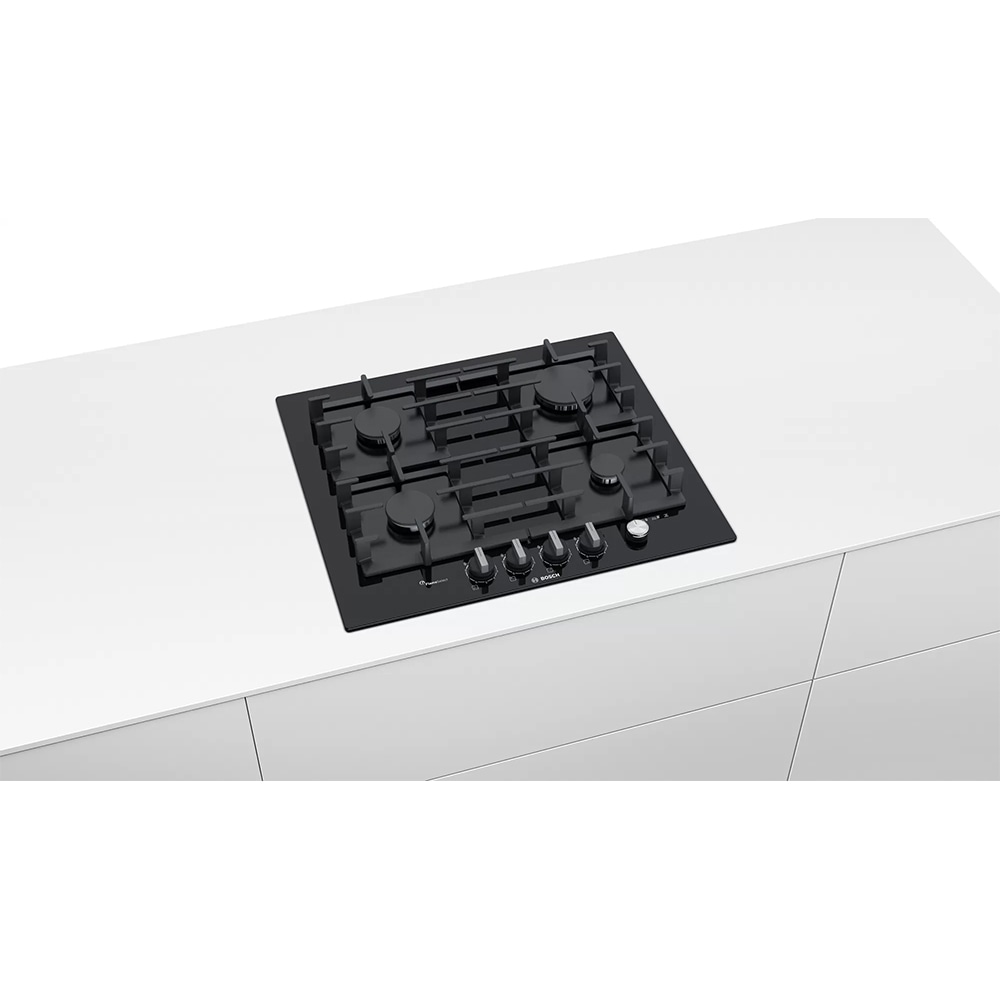 Plita incorporabila BOSCH PPP6A6M90, Gaz, 4 arzatoare, negru