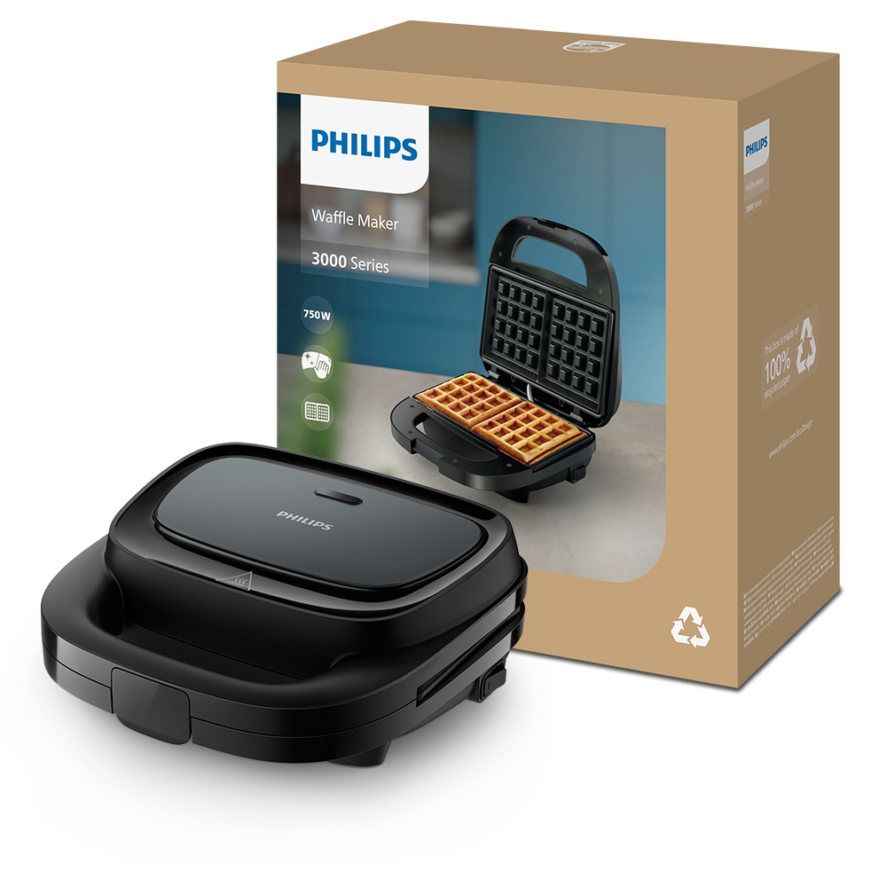 Aparat de facut waffe PHILIPS Seria 3000 HD2332/90, 750W, negru