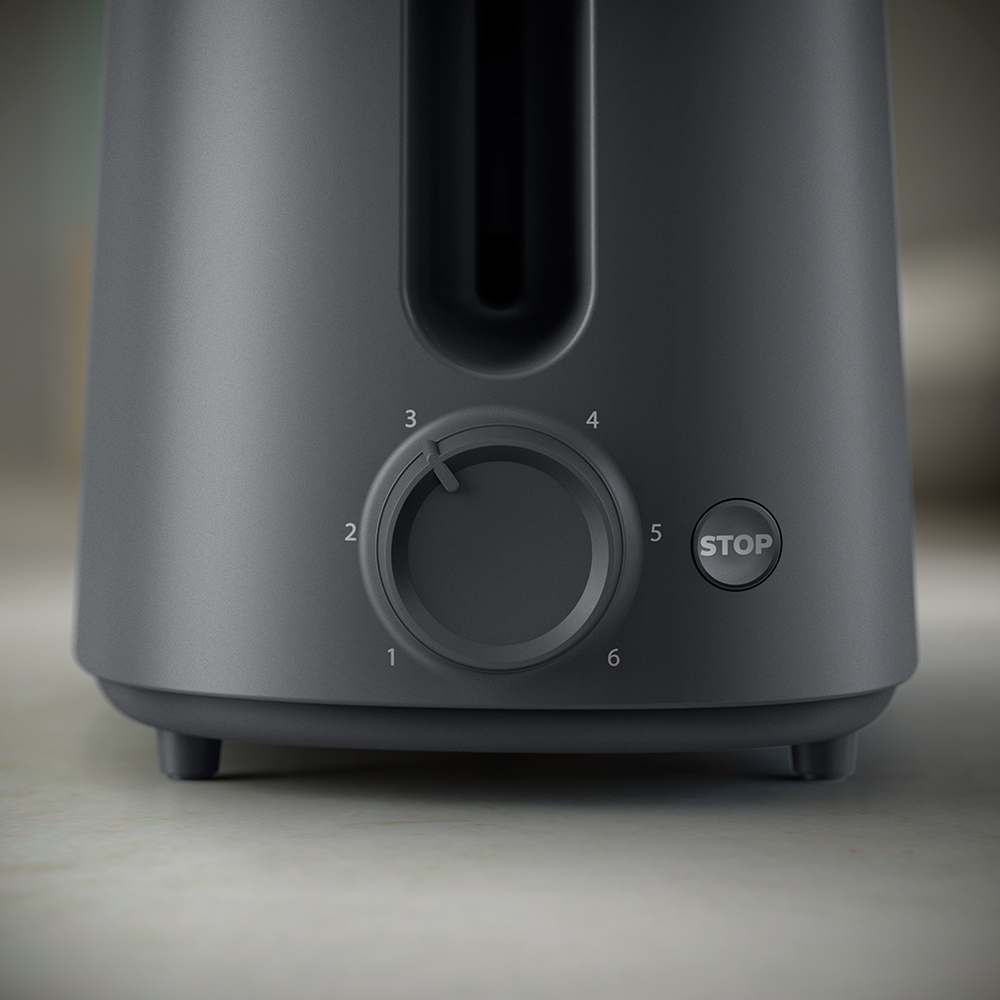 Prajitor de paine PHILIPS Essentials Collection HD2510/90, 2 felii, 1000W, negru