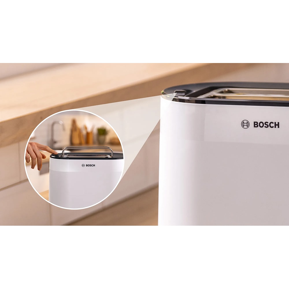Prajitor de paine BOSCH MyMoment TAT2M121, 2 felii, 950W, alb-negru