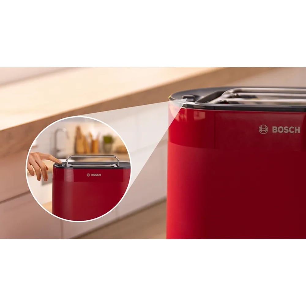 Prajitor de paine BOSCH MyMoment TAT2M124, 2 felii, 950W, rosu-gri inchis