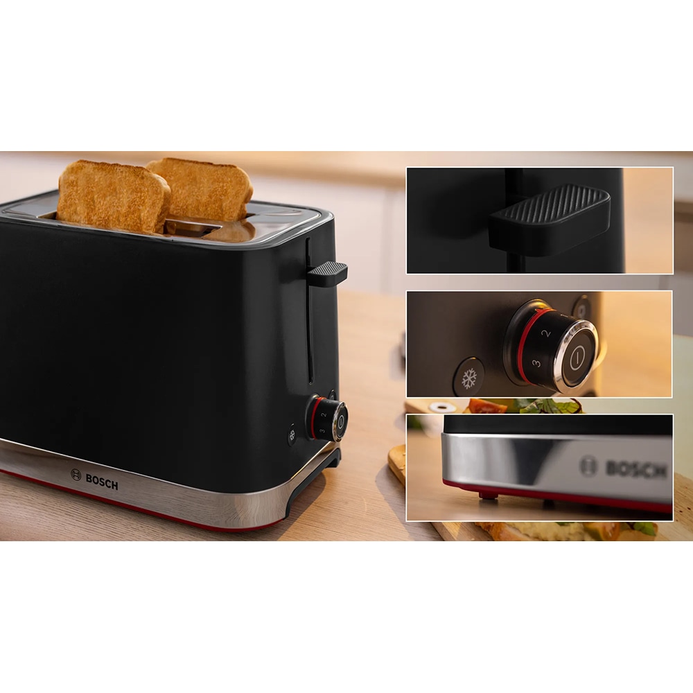 Prajitor de paine BOSCH MyMoment TAT4M223, 2 felii, 950W, negru-argintiu