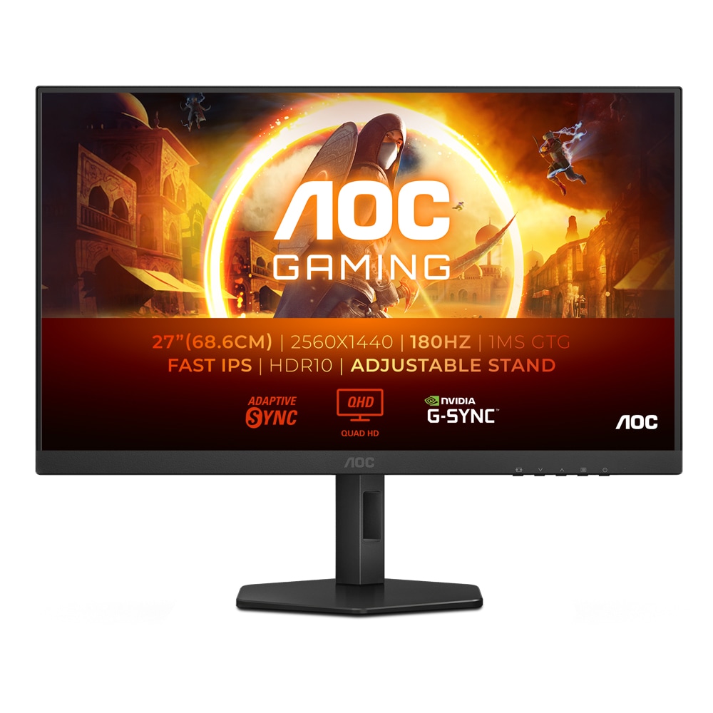 Monitor Gaming LED IPS AOC Q27G4XF, 27", QHD, 180Hz, negru