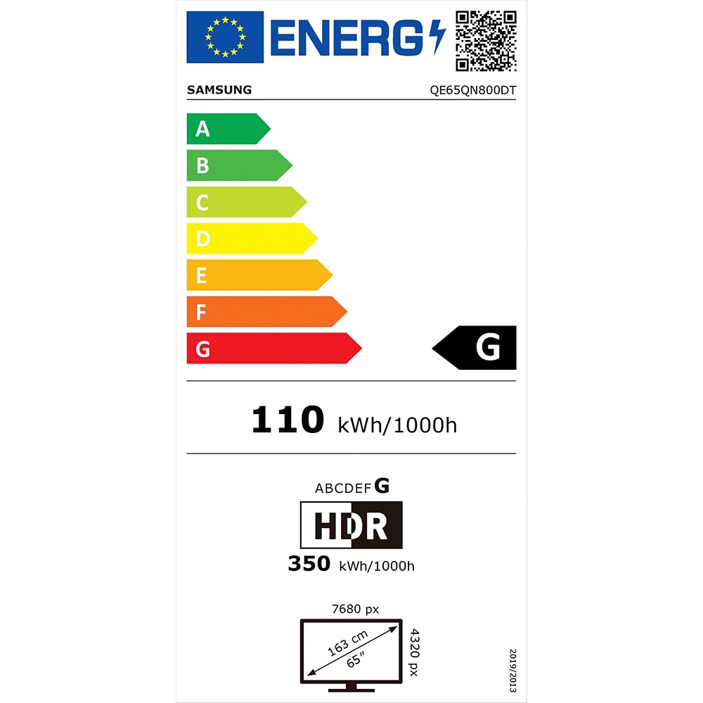 Televizor Neo QLED MiniLED Smart SAMSUNG 65QN800D, 8K, HDR, 163cm