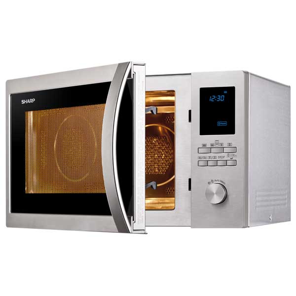 Cuptor microunde cu grill SHARP R982STWE, 42l, 1000W, argintiu