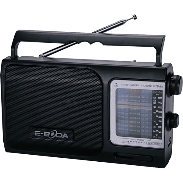 Radio portabil E-BODA RP100, FM, 3 x UM 1, negru