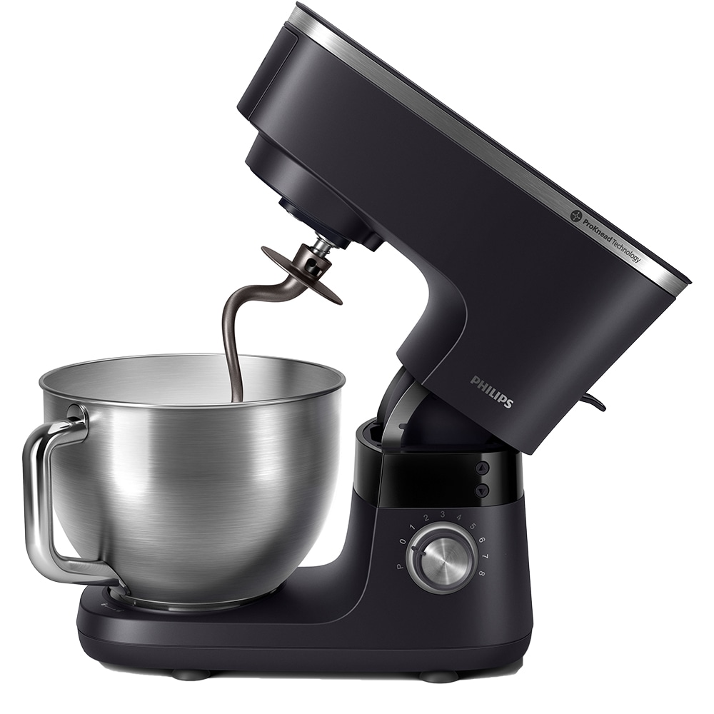 Robot de bucatarie PHILIPS Seria 7000 HR7962/01, vas 5.5l, 1000W, 8 trepte viteza, negru-argintiu