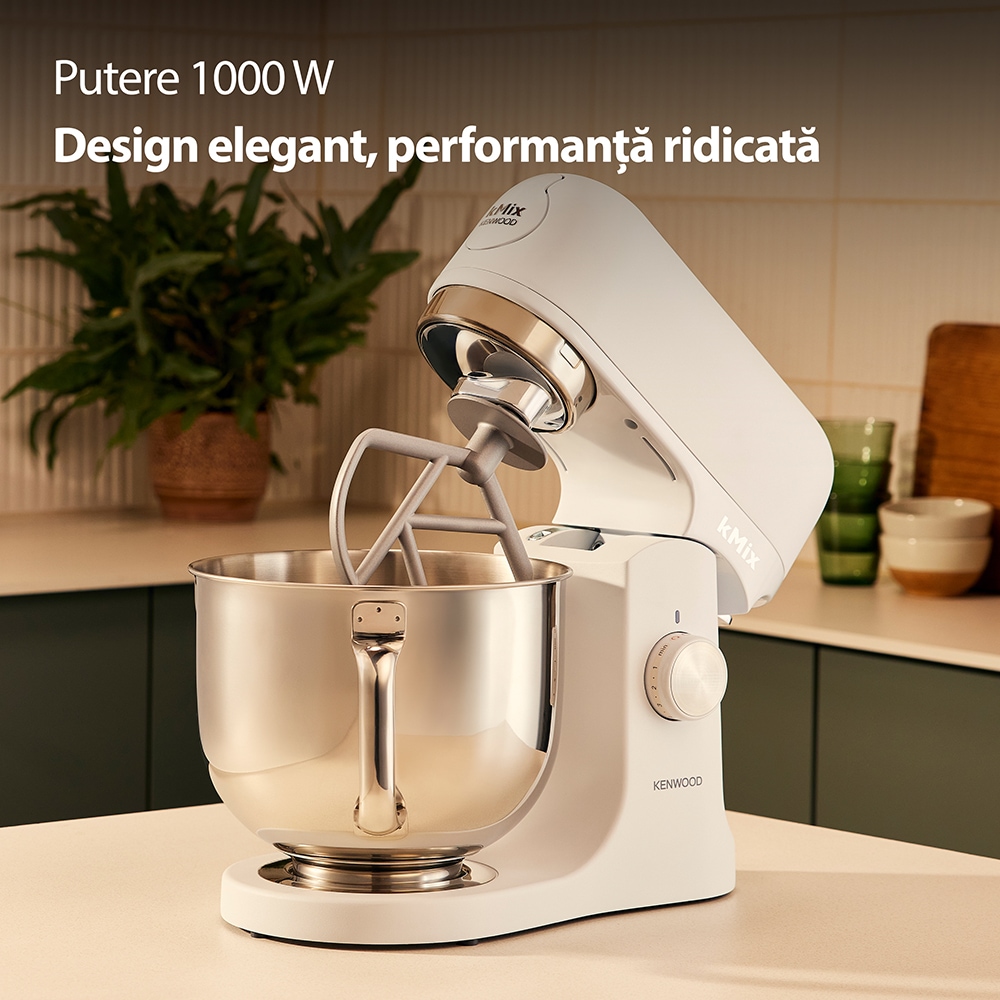 Robot de bucatarie KENWOOD kMiX KMX751AWH, vas 5l, 1000W, 6 trepte viteza, alb