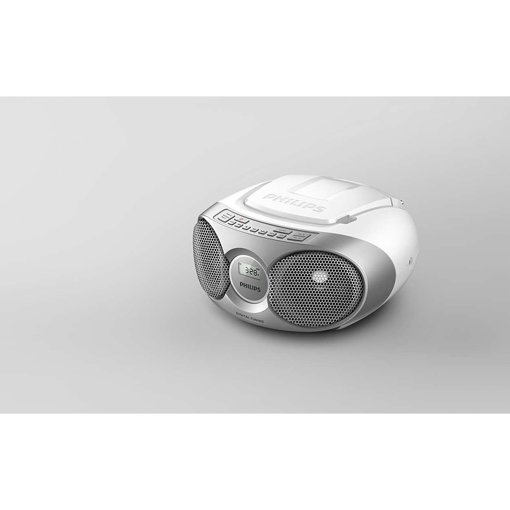 Radio CD portabil PHILIPS AZ215S/12, 3 W, FM, argintiu