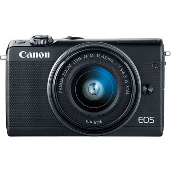 Aparat foto Mirrorless CANON EOS M100, 24.2 MP, Wi-Fi, negru + Obiectiv EF-M 15-45mm + Obiectiv EF-M 22mm