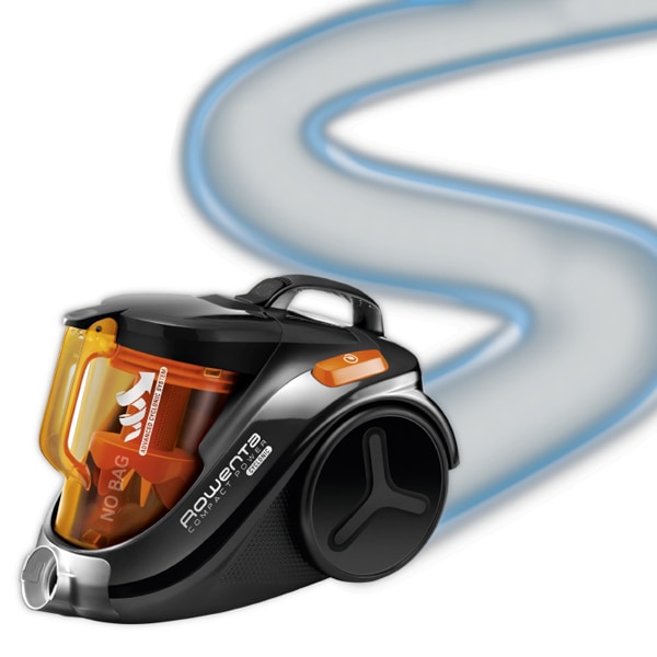 Aspirator fara sac ROWENTA Compact Power Cyclonic RO3753EA, 1.5l, 750W, 79dB, negru-portocaliu