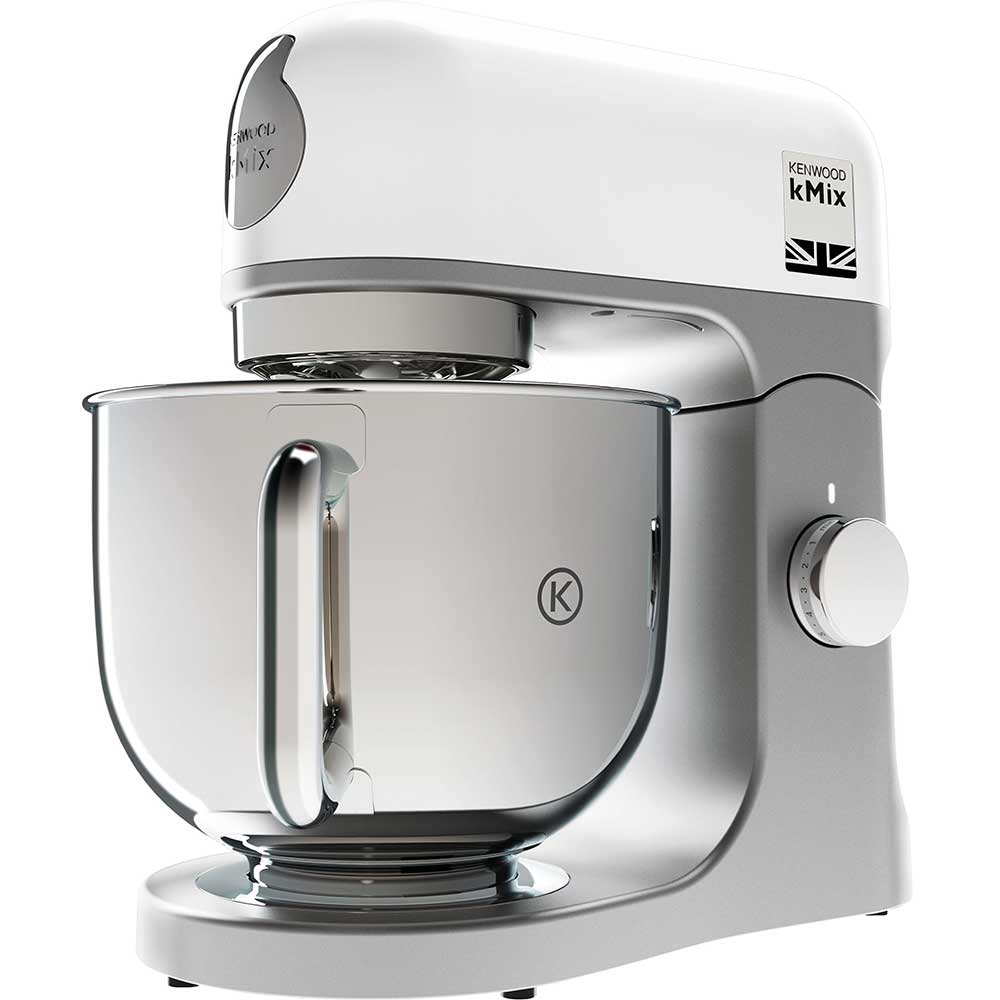 Robot de bucatarie KENWOOD KMix KMX750WH, vas 5l, 1000W, 6 trepte viteza, alb-argintiu