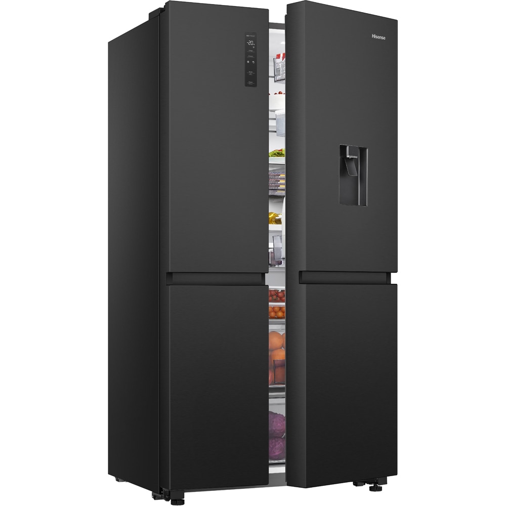 Side by Side HISENSE RS840N4WFE, Total No Frost, 649 l, H 179.5 cm, Clasa E, Dozator apa, Wi-Fi, negru Side by Side HISENSE RS840N4WFE, Total No Frost, 649 l, H 179.5 cm, Clasa E, Dozator apa, Wi-Fi, negru