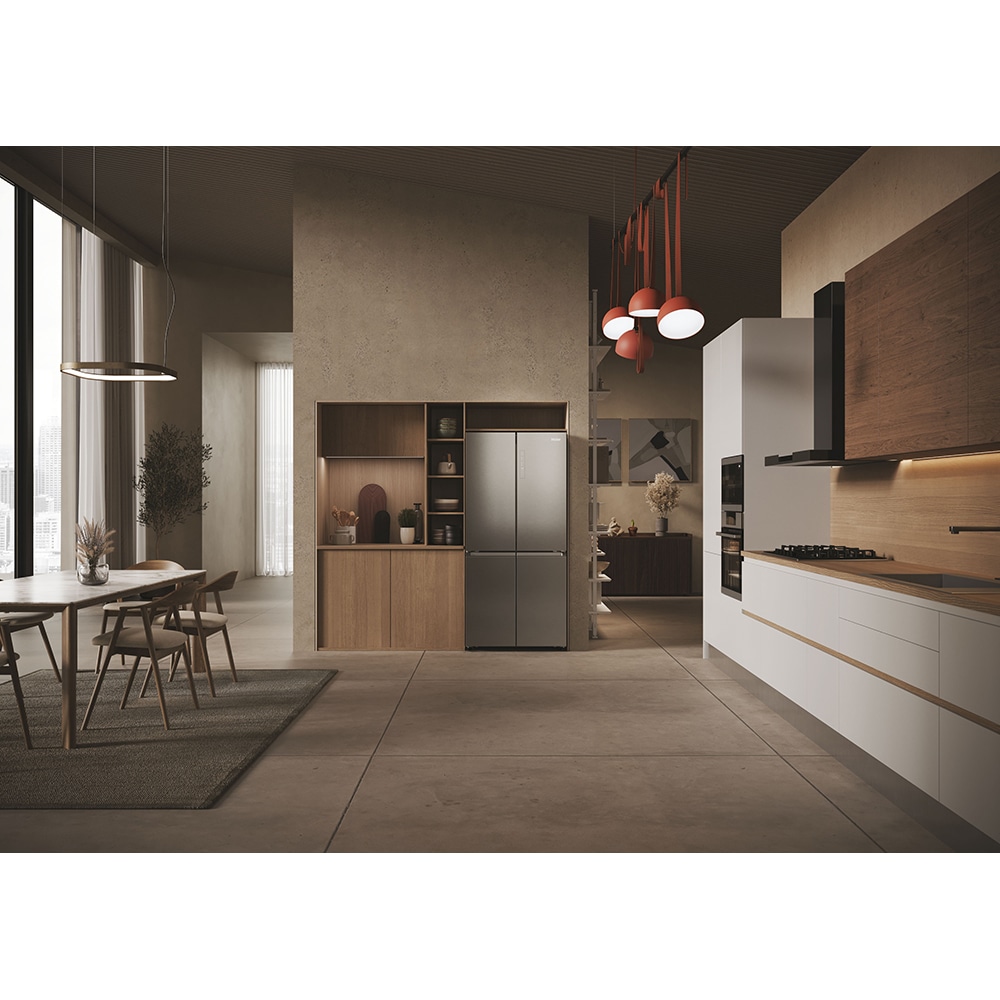 Side By Side HAIER HCR3818ENMM, No Frost, 467 l, H 182 cm, Clasa E, inox