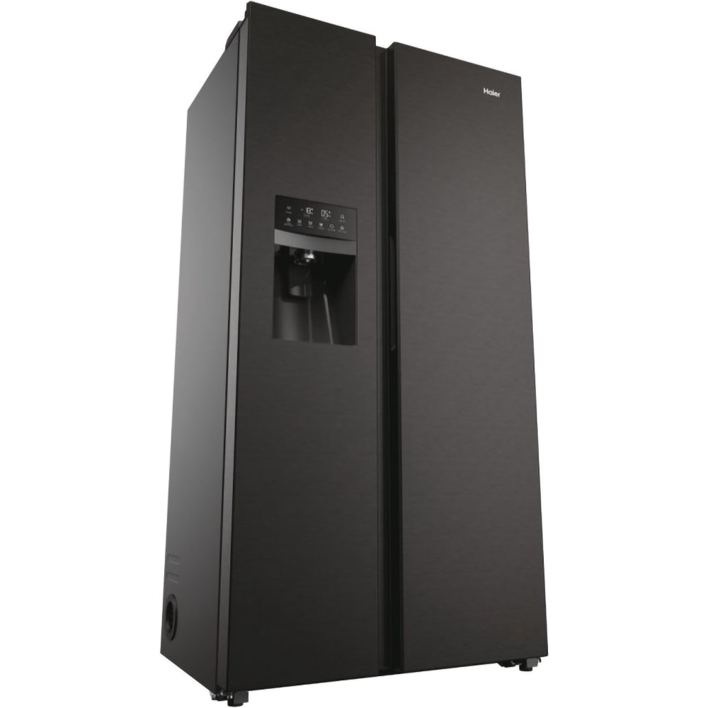Side by Side HAIER HSR5918DIPB, No Frost, 511 l, H 177 cm, Clasa D, Dozator apa, negru