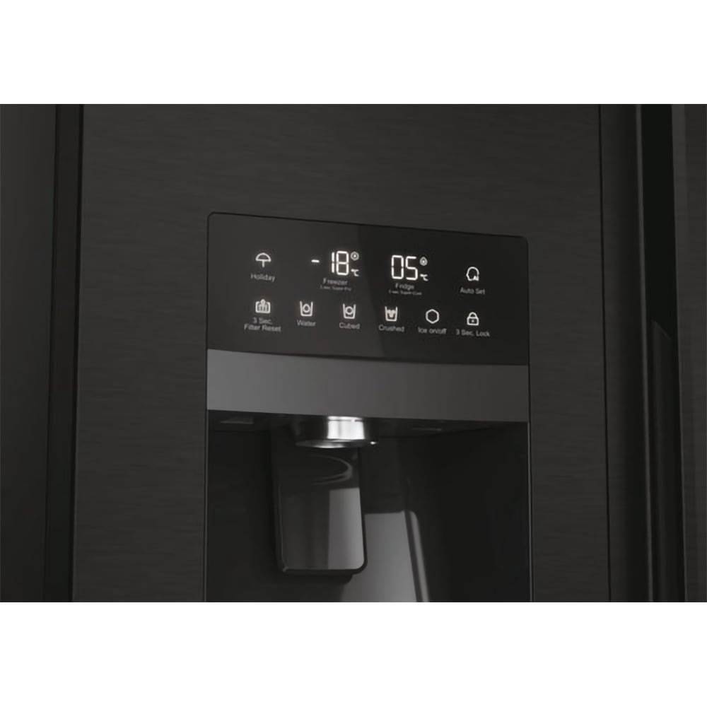 Side by Side HAIER HSR5918DIPB, No Frost, 511 l, H 177 cm, Clasa D, Dozator apa, negru