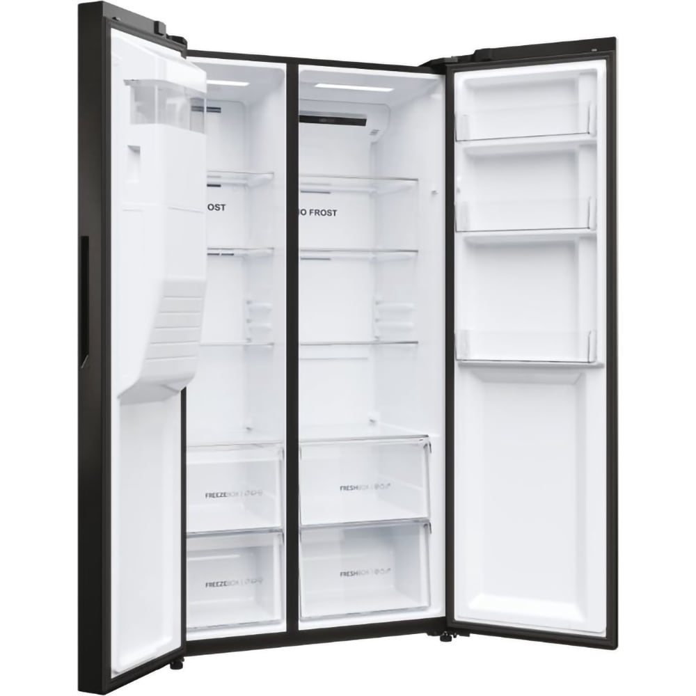 Side by Side HAIER HSR5918DIPB, No Frost, 511 l, H 177 cm, Clasa D, Dozator apa, negru