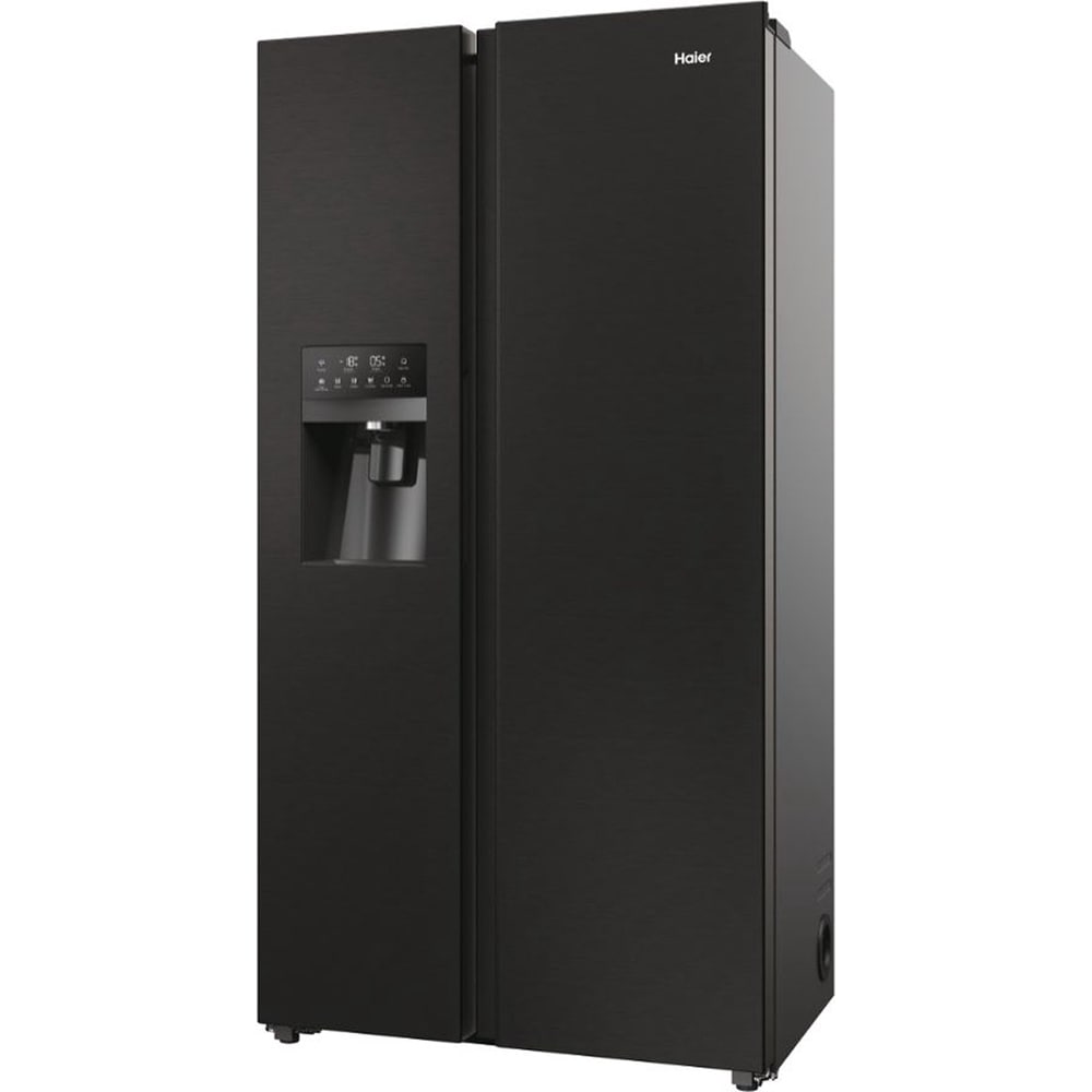 Side by Side HAIER HSR5918DIPB, No Frost, 511 l, H 177 cm, Clasa D, Dozator apa, negru