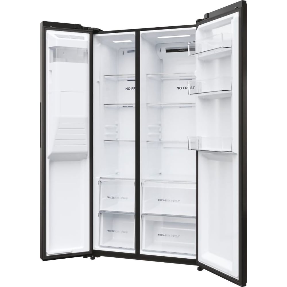 Side by Side HAIER HSR5918DIPB, No Frost, 511 l, H 177 cm, Clasa D, Dozator apa, negru