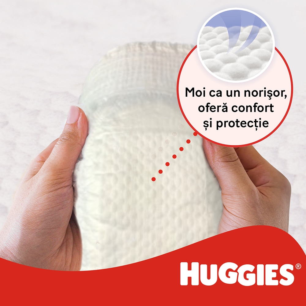 Scutece chilotel HUGGIES Little Movers nr 5, Fata, 12-17 kg, 96 buc