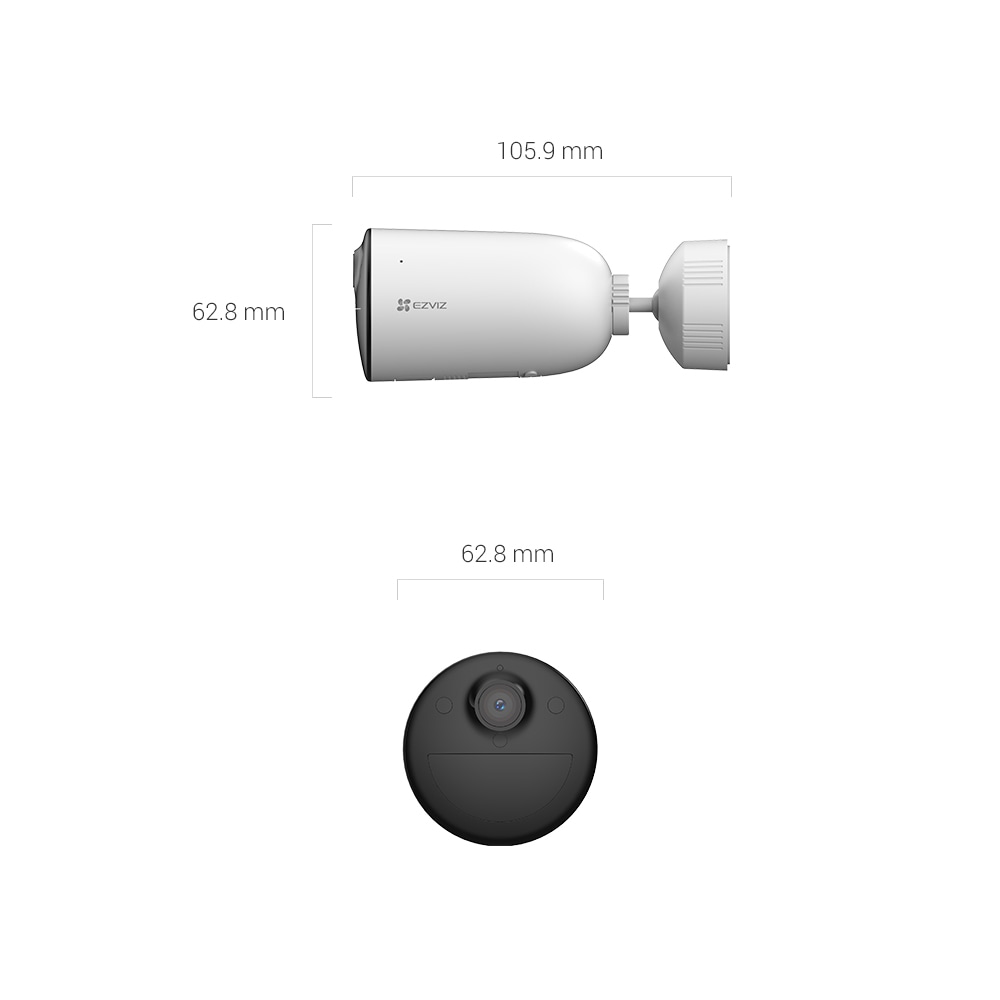 Kit Camera IP Wireless EZVIZ CB3, Full HD 1080p, IR 30M, Motion Detection, panou solar, baterie 5200 mAh, alb