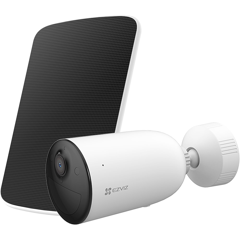 Kit Camera IP Wireless EZVIZ CB3, Full HD 1080p, IR 30M, Motion Detection, panou solar, baterie 5200 mAh, alb