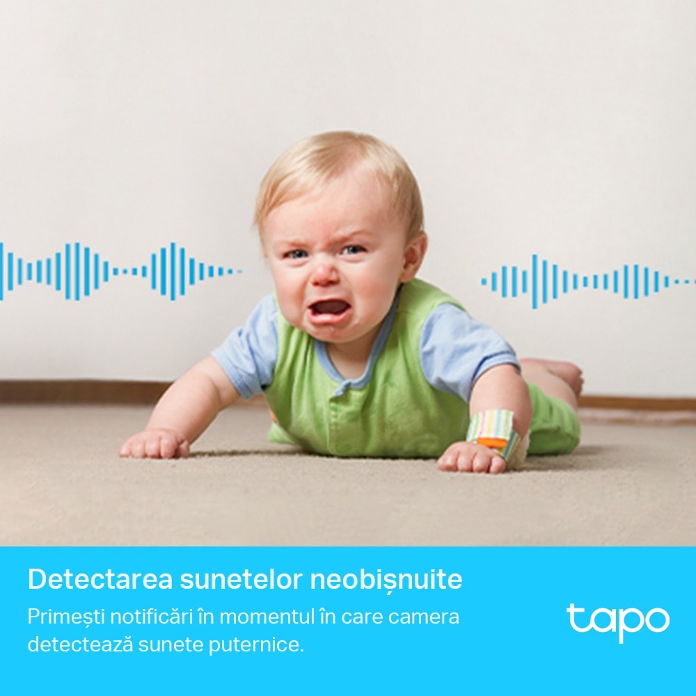 Camera IP Wireless interior TP-LINK Tapo C225, 4MP, QHD 1440P, IR, Night Vision, Alb