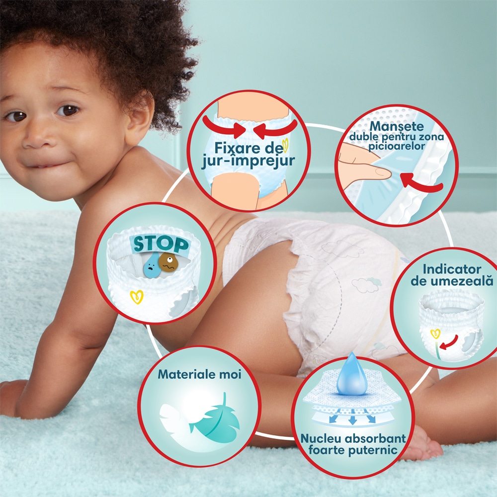 Scutece chilotel PAMPERS Premium Care Pants Mega Box nr 5, Unisex, 12-17 kg, 52 buc