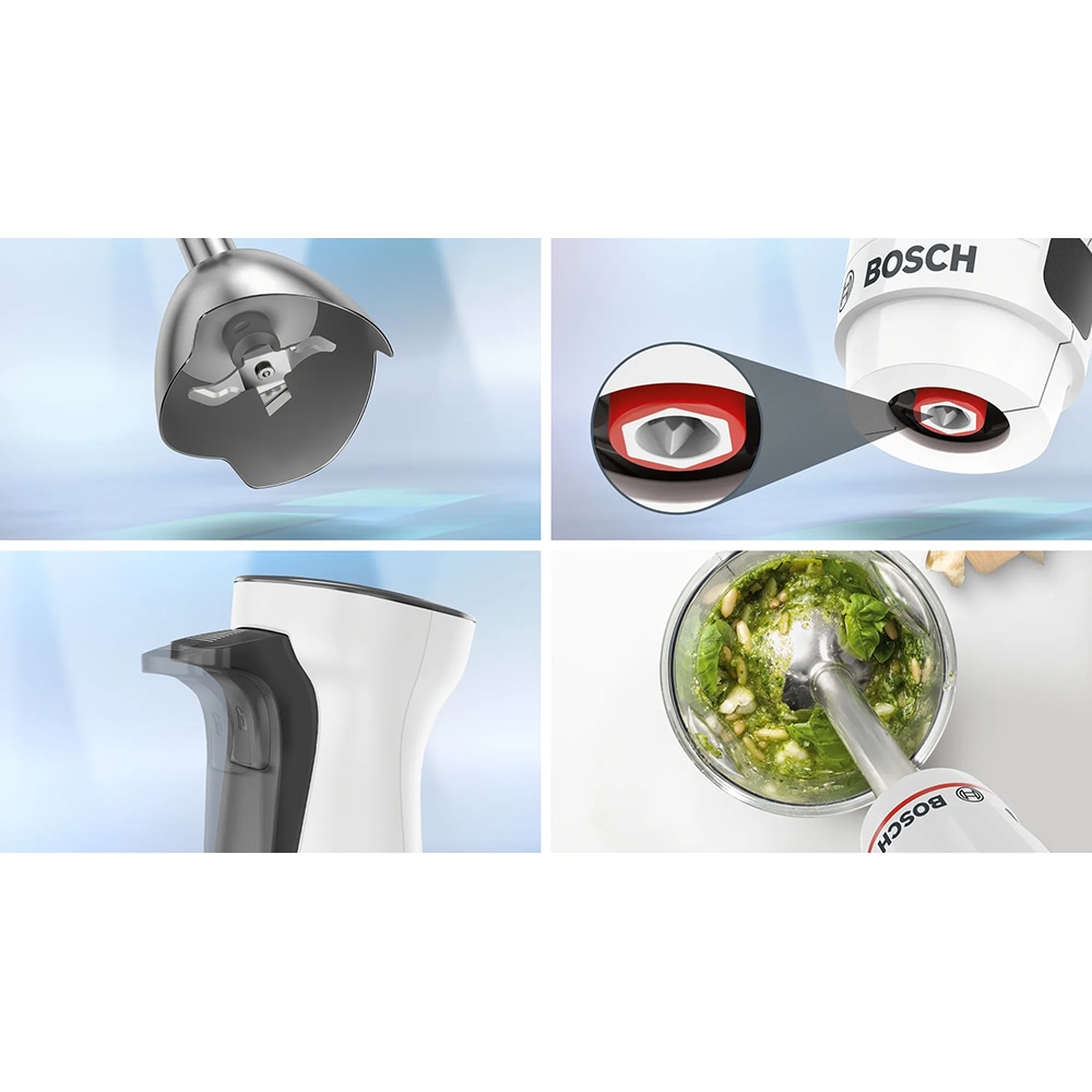 Mixer vertical BOSCH ErgoMaster Seria 4 MSM4W421, 1l, 800W, viteza variabila, alb-negru