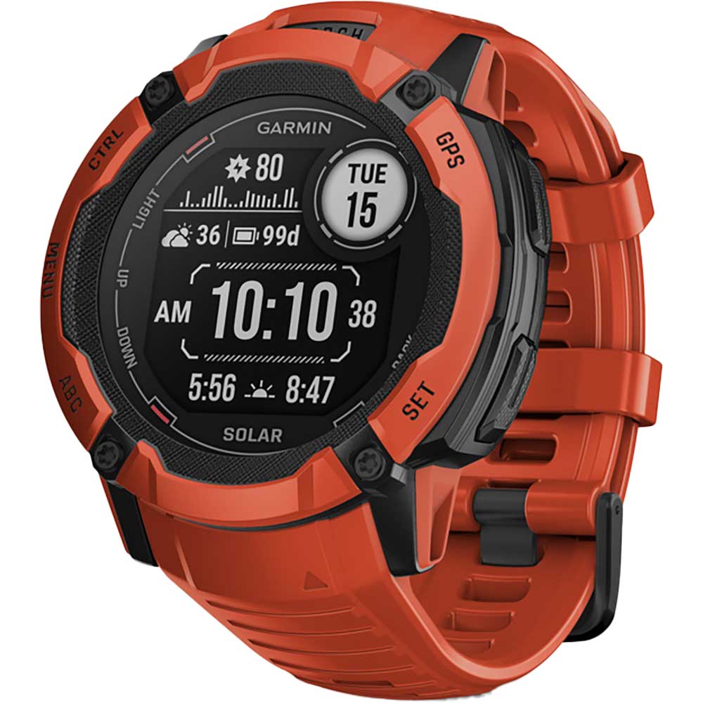 Smartwatch GARMIN Instinct 2X Solar 50mm, GPS, Android/iOS, silicon, Flame Red Smartwatch GARMIN Instinct 2X Solar 50mm, GPS, Android/iOS, silicon, Flame Red