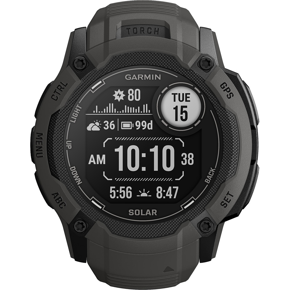 Smartwatch GARMIN Instinct 2X Solar 50mm, GPS, Android/iOS, silicon, Graphite Smartwatch GARMIN Instinct 2X Solar 50mm, GPS, Android/iOS, silicon, Graphite