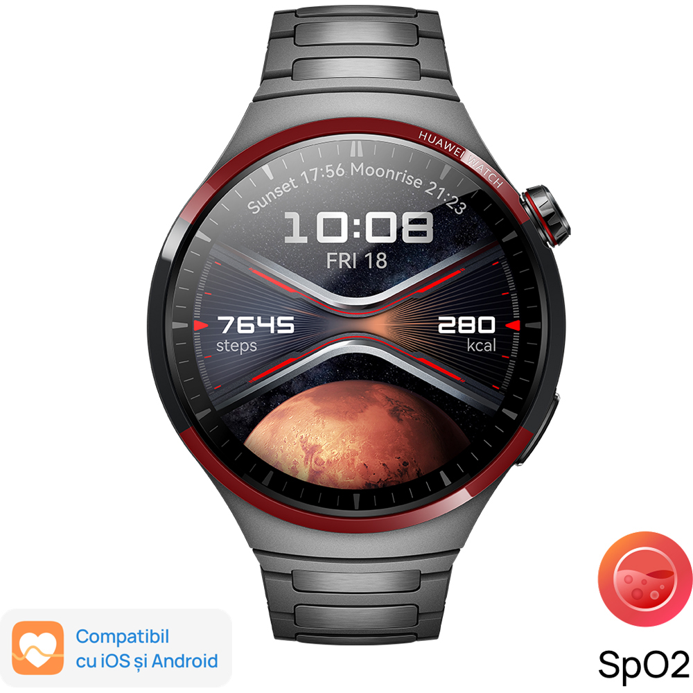 Smartwatch HUAWEI Watch 4 Pro Space Edition, LTE, GPS, Wi-Fi, Android/iOS, titan, grey