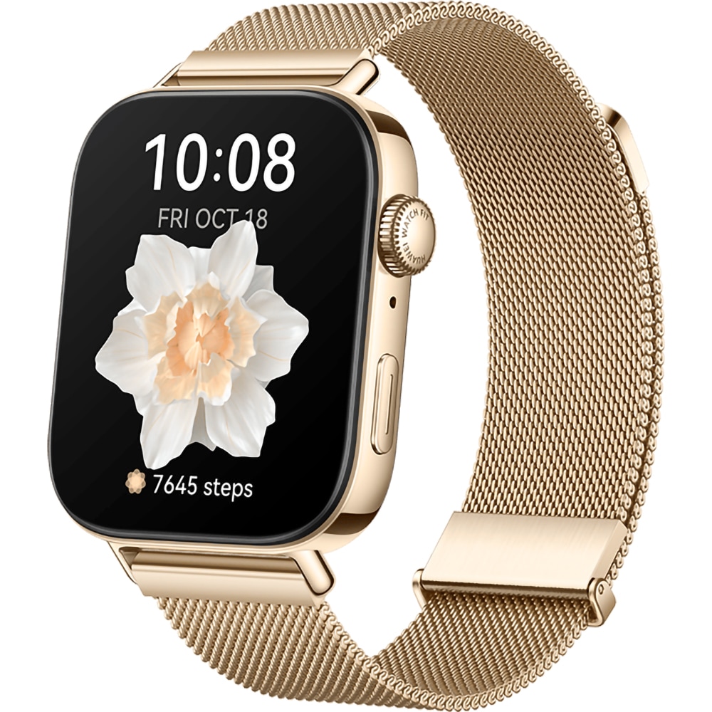 Smartwatch HUAWEI Watch Fit 3, GPS, Android/iOS, Gold Milanese Strap