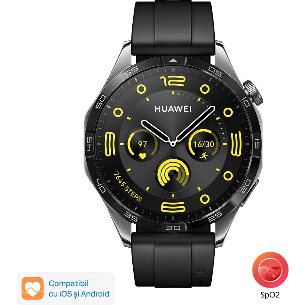 Smartwatch HUAWEI Watch GT4 46mm, GPS, Android/iOS, Black