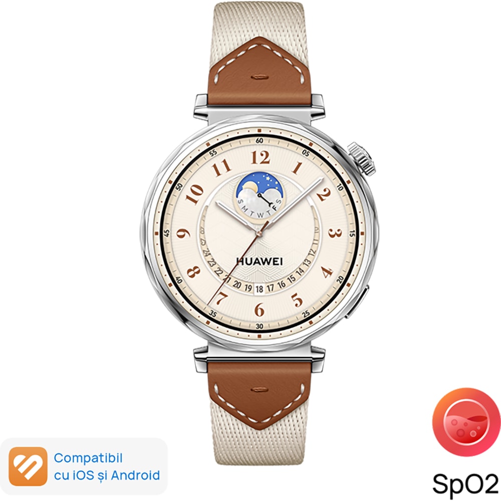 Smartwatch HUAWEI Watch GT 5 41mm, GPS, Android/iOS, Brown Woven Strap
