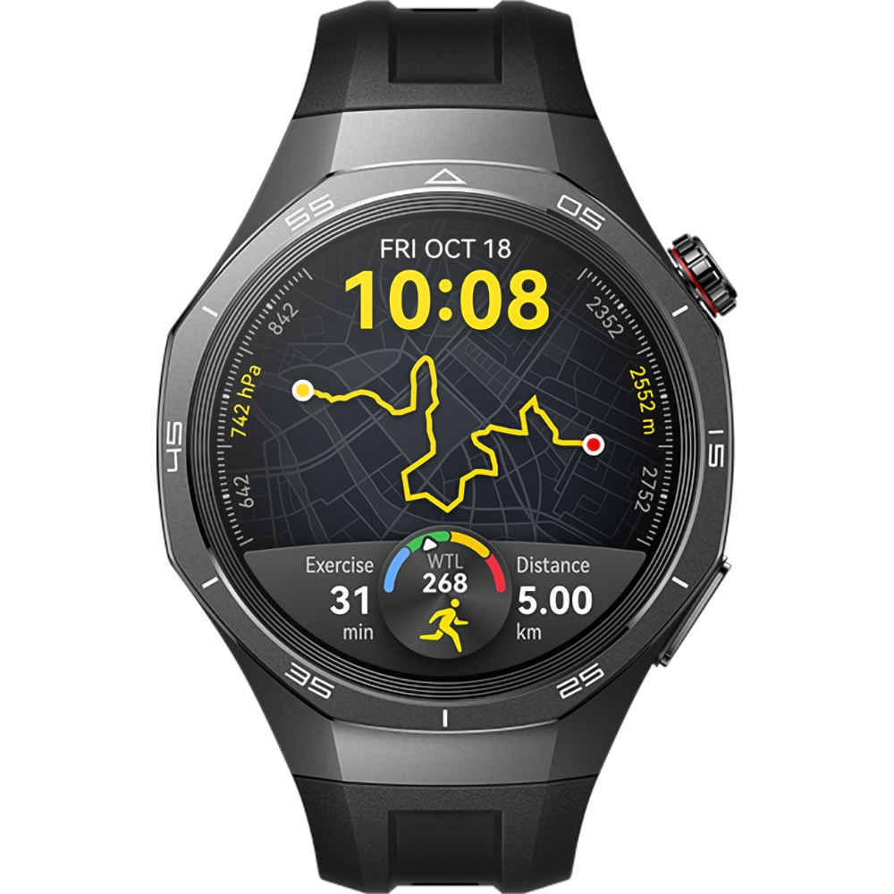 Smartwatch HUAWEI Watch GT 5 Pro 46mm, GPS, Android/iOS, Black Fluoroelastomer Strap