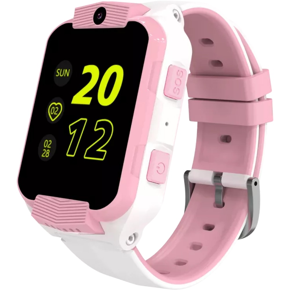 Smartwatch pentru copii CANYON Cindy KW-41, 4G, Android/iOS, silicon, alb-roz