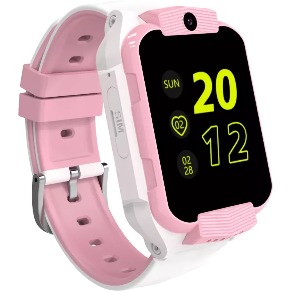 Smartwatch pentru copii CANYON Cindy KW-41, 4G, Android/iOS, silicon, alb-roz