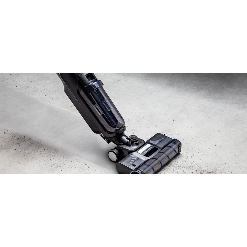 Aspirator vertical cu spalare ROWENTA X-Clean 4 GZ5035WO, 0.73l, 22V, autonomie max 50 min, functie autocuratare, negru