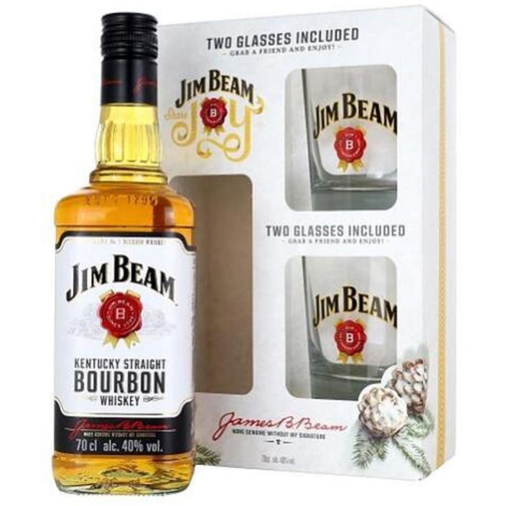 Set Whisky Jim Beam White, 0.7L + 2 pahare