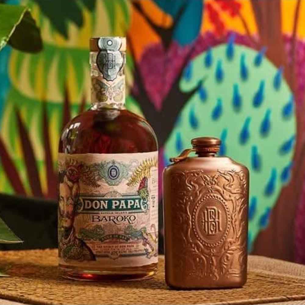 Set Rom Don Papa Baroko Sugarlandia, 0.7L + hipflask