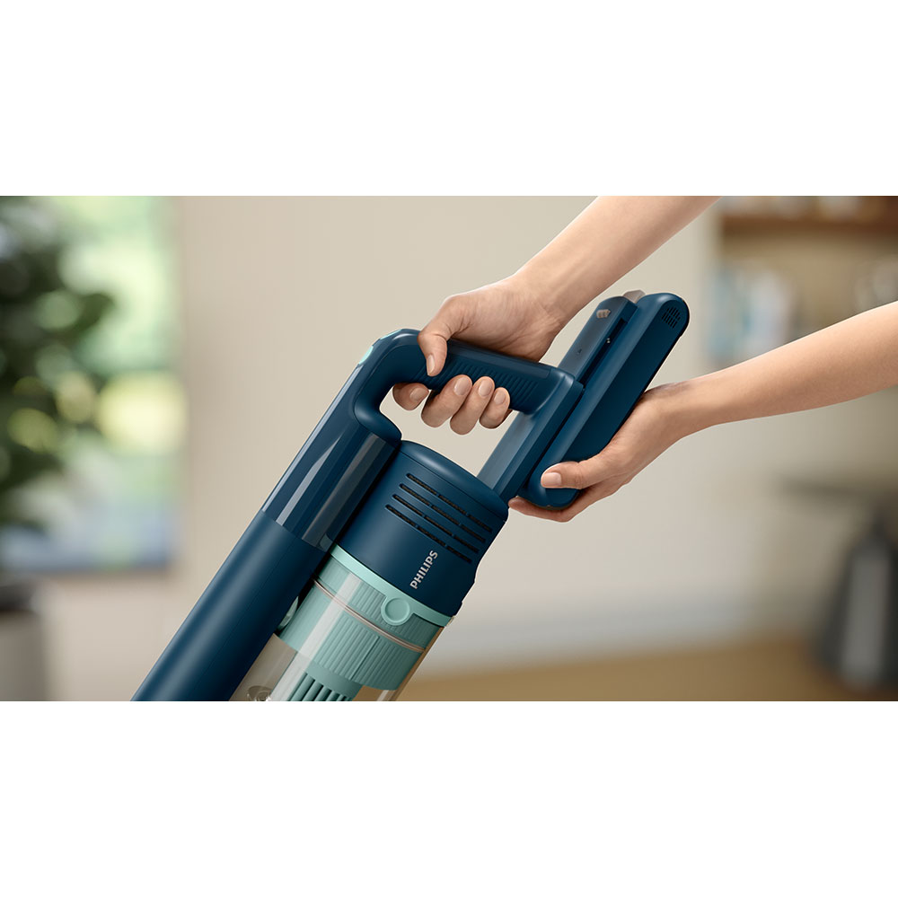Aspirator vertical PHILIPS Seria 5000 XC5041/01, 0.27l, 25.2V, autonomie max 60 min, mod Aqua, albastru inchis-negru