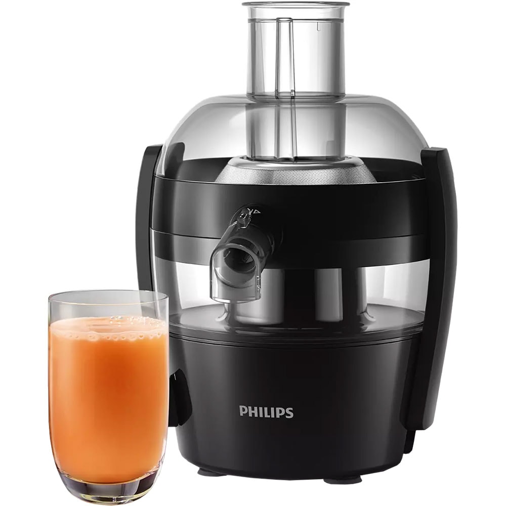 Storcator fructe si legume PHILIPS Viva Collection HR1832/00, 0.5l, 400W, 1 treapta viteza, negru-argintiu