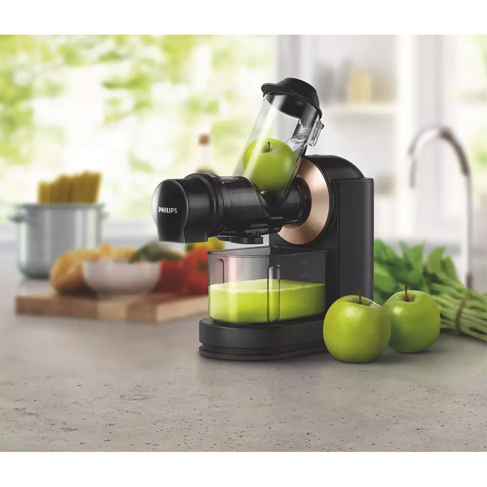 Storcator fructe si legume PHILIPS Viva Collection HR1888/70, 1l, 150W, 1 treapta viteza, negru-auriu