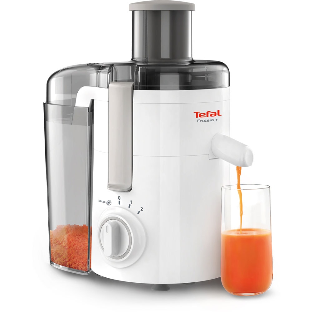 Storcator fructe si legume TEFAL Frutelia+ ZE370138, 350W, 2 trepte viteza, alb-gri