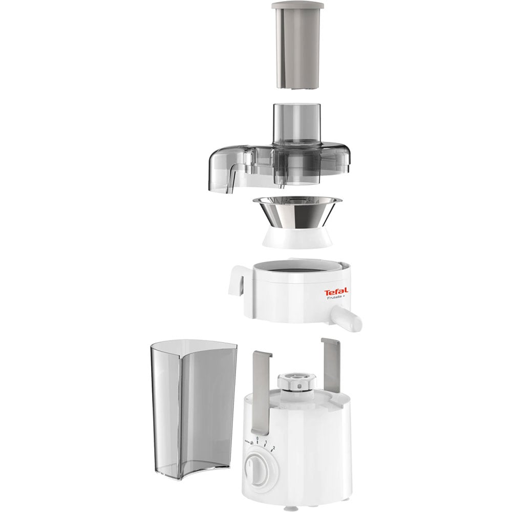 Storcator fructe si legume TEFAL Frutelia+ ZE370138, 350W, 2 trepte viteza, alb-gri
