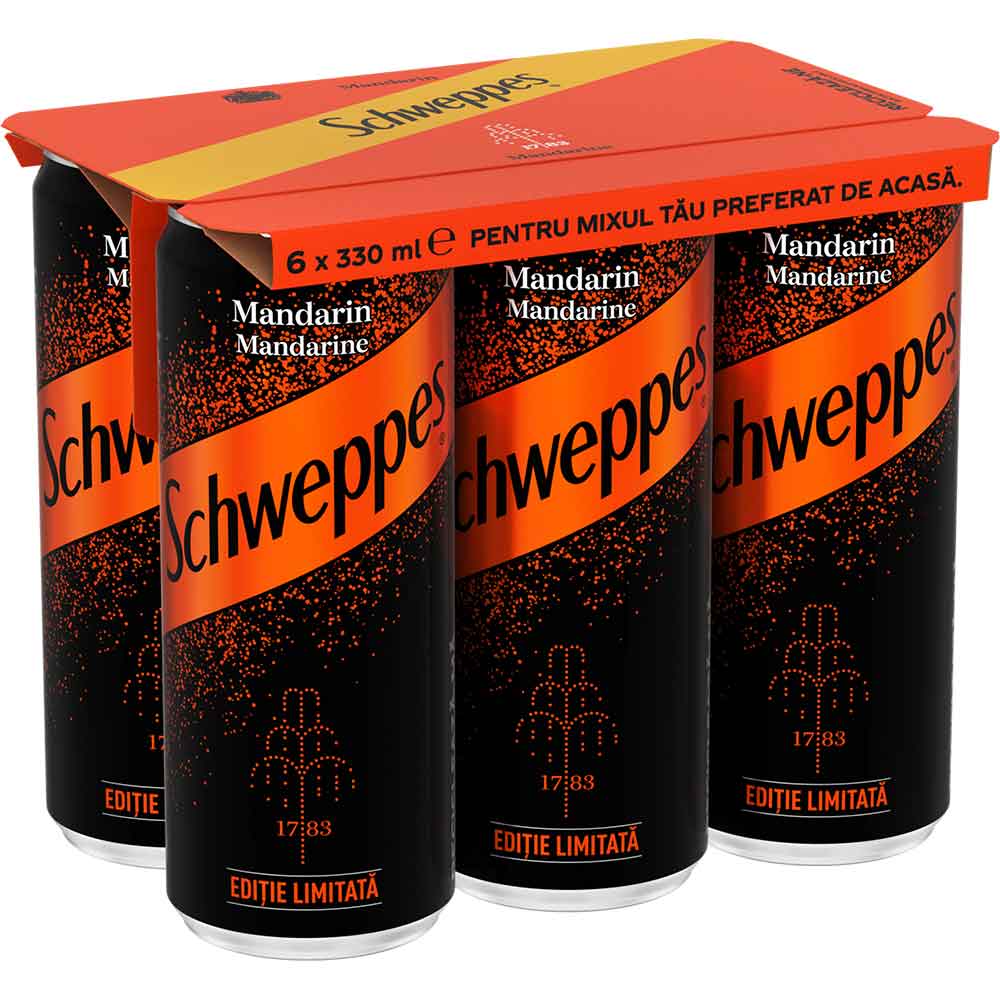 Bautura racoritoare carbogazoasa SCHWEPPES Mandarin bax 0.33L x 6 doze